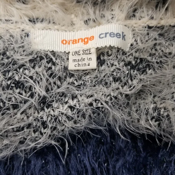 Orange Creek Cozy Cardigan Blue and Cream - Picture 5 of 7